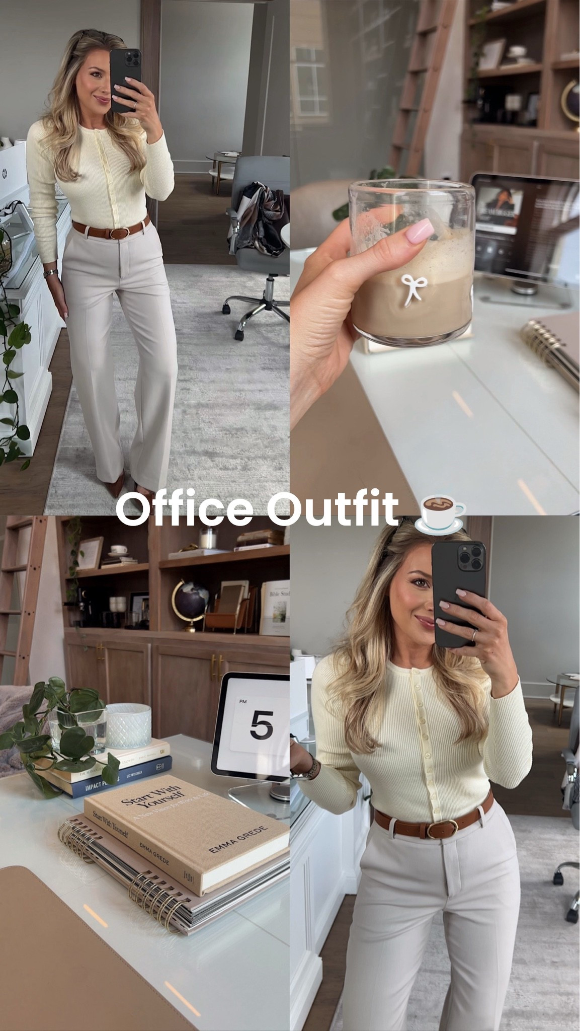 Office outfit I’m obsessed with right now! This cardigan is super soft and perfect transitioning into fall! 

Wearing size small and 2 in pants! 

@Aritzia @Quince 

#businesscasual #workwear

#LTKootd #LTKWorkwear