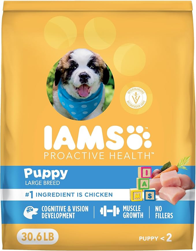 IAMS Proactive Health Puppy Food, Large Breed Premium Puppy Food for Large Dogs, 30.6 Lb. Bag | Amazon (US)