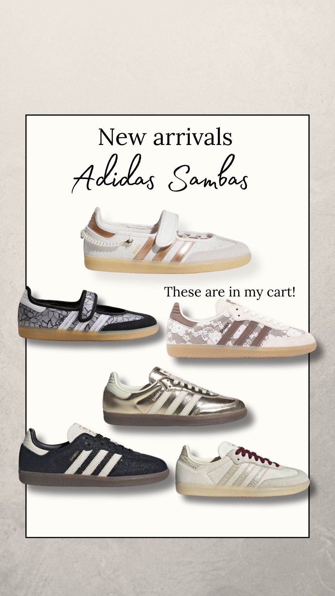Adidas Sambas are my fave style of sneaker because they go with so much! These are all so cute! I’m loving the two pair with lace the most and trying to decide which to order.

#LTKmomlife #LTKSaleAlert
