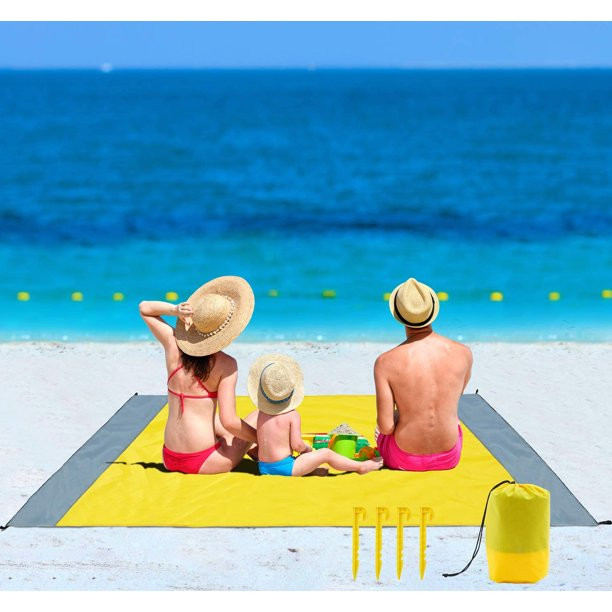 Beach Blanket, SandProof Beach Mat Large 4-7 Persons, Waterproof Picnic Mat Quick Drying Camping ... | Walmart (US)
