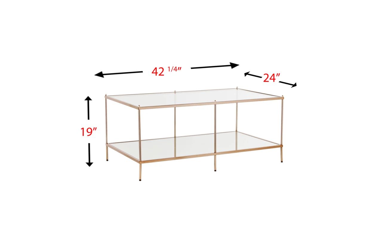 Southern Enterprises Gold Finished Glass Coffee Table | Ashley Homestore