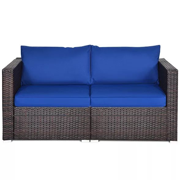 Costway 2PCS Patio Rattan Corner Sofa Sectional Furniture | Target