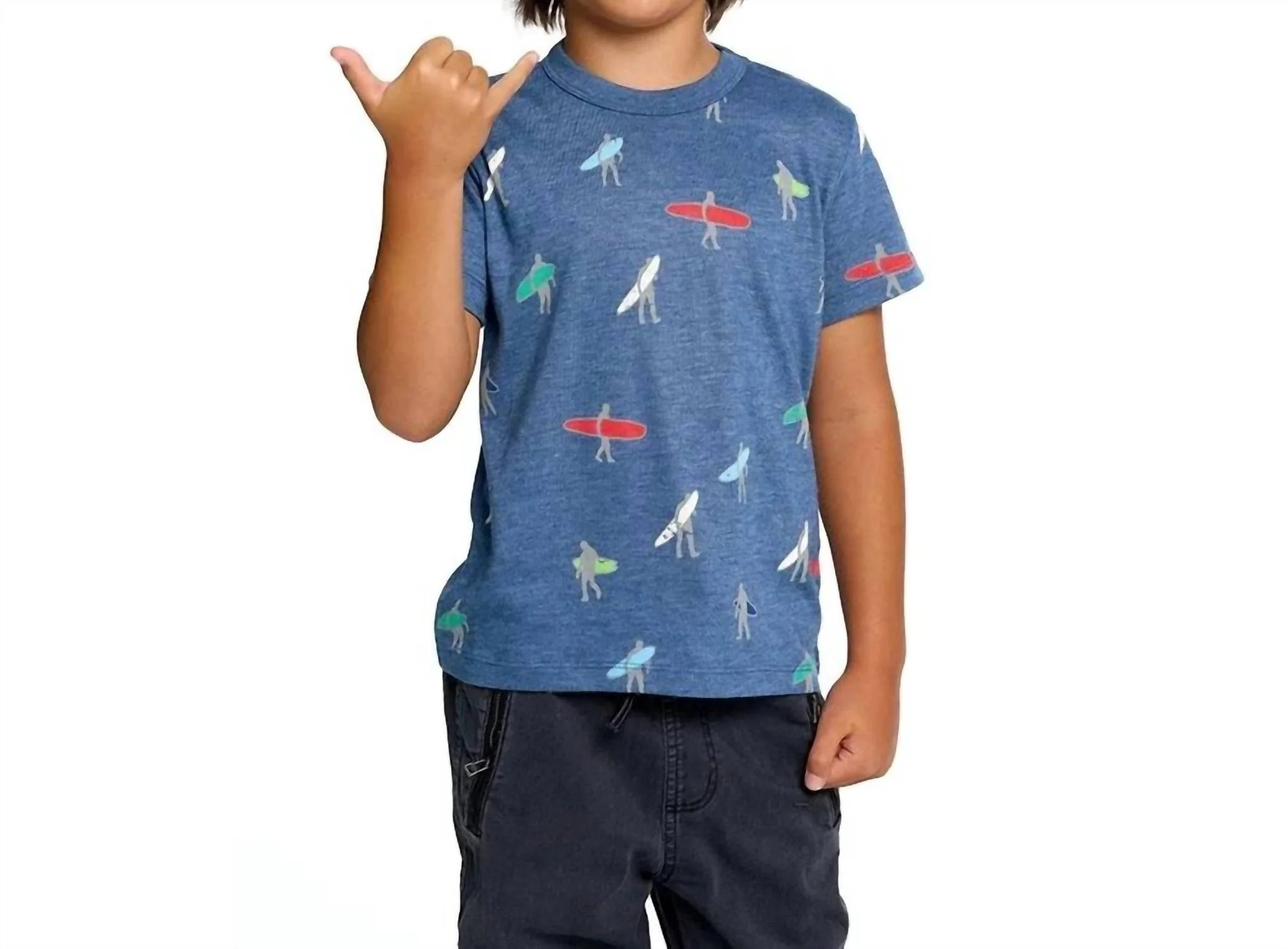 Kid's Surfers Tee In Blue | Shop Simon