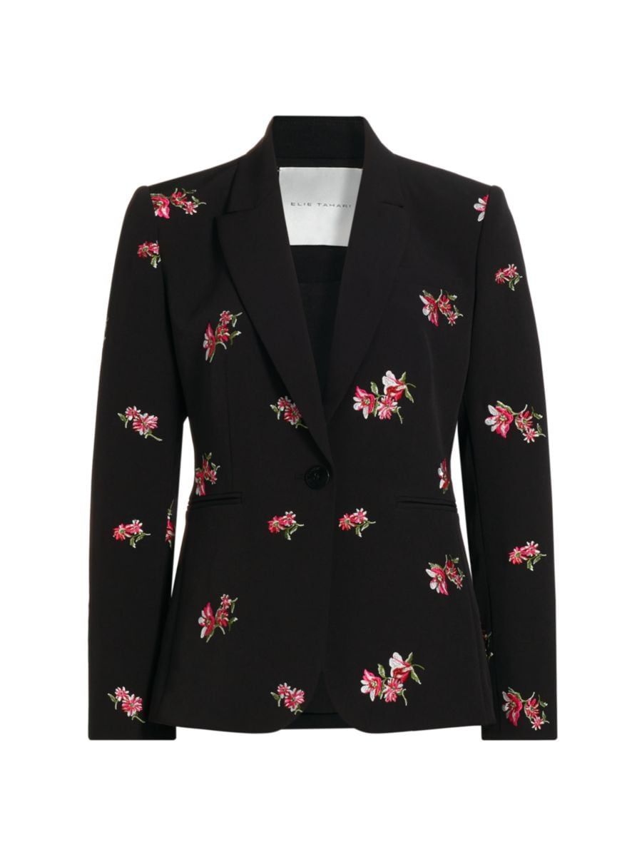 The Emerson Floral-Embroidered One-Button Blazer | Saks Fifth Avenue