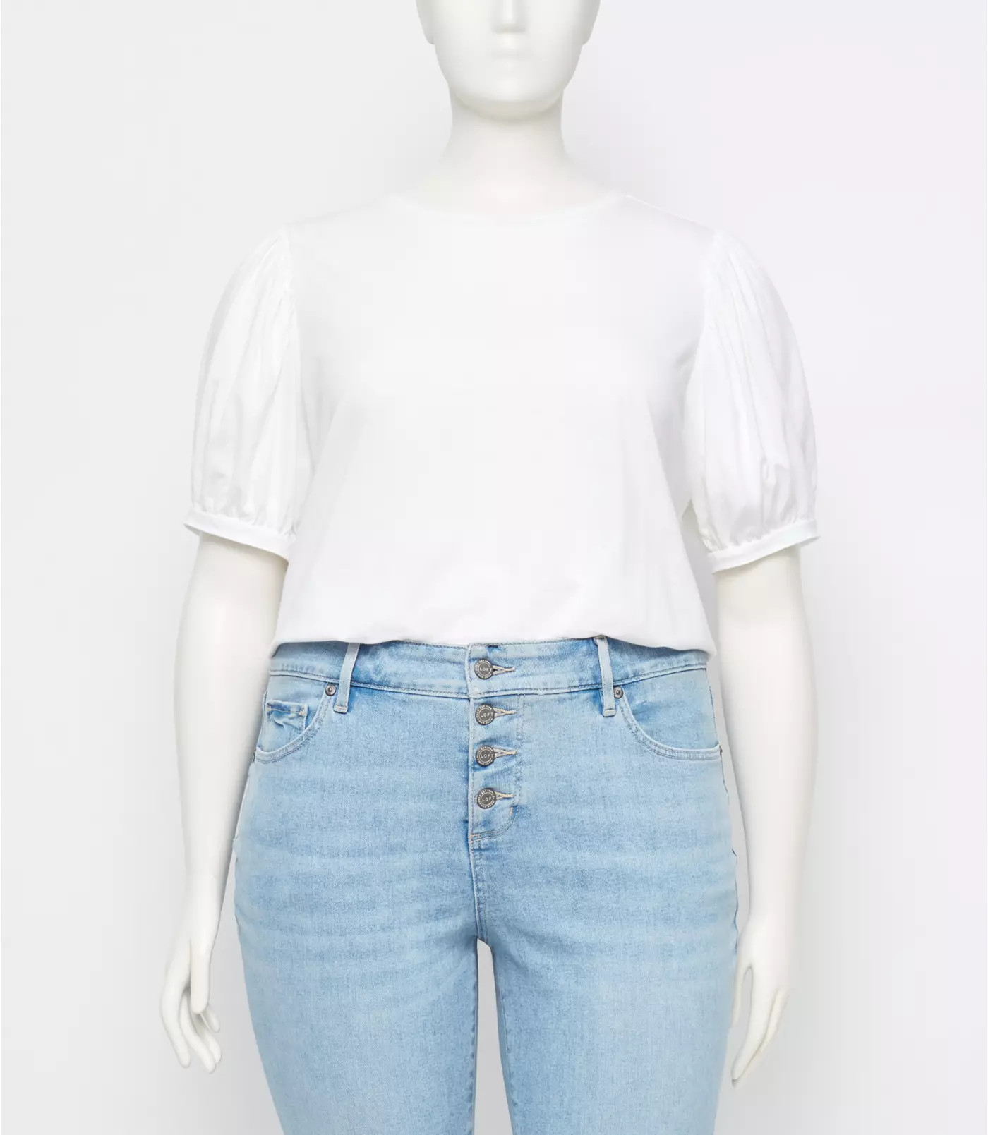 LOFT Plus Puff Sleeve Cropped Statement Tee | LOFT | LOFT