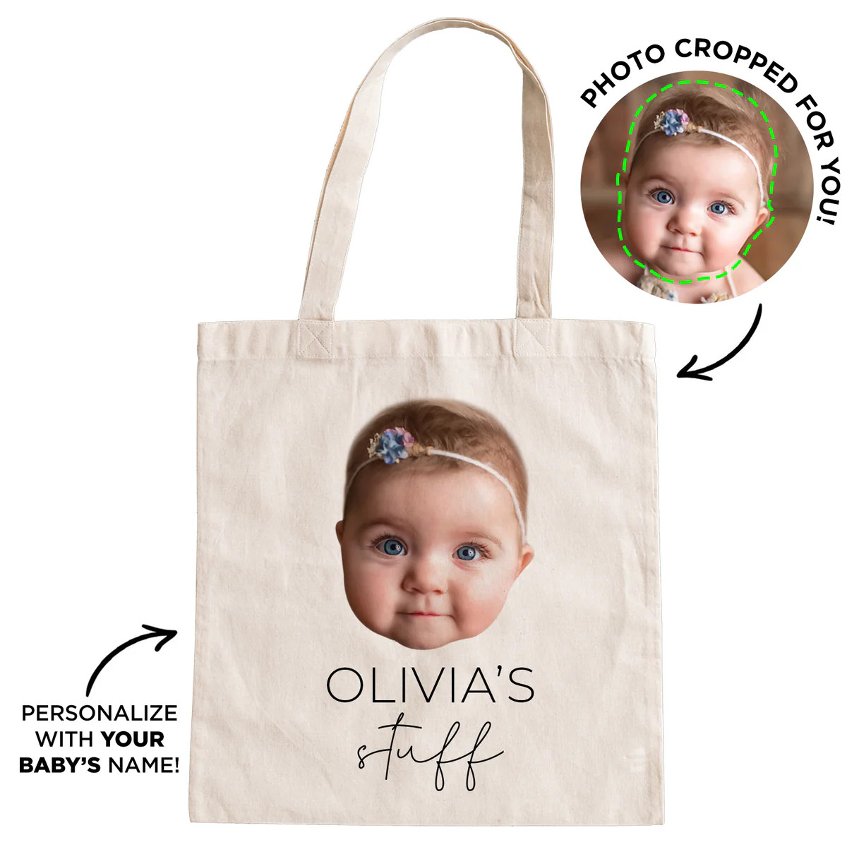 Personalized Baby Tote Bag | Type League Press