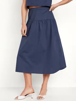 Dropped-Waist Midi Skirt | Old Navy (US)