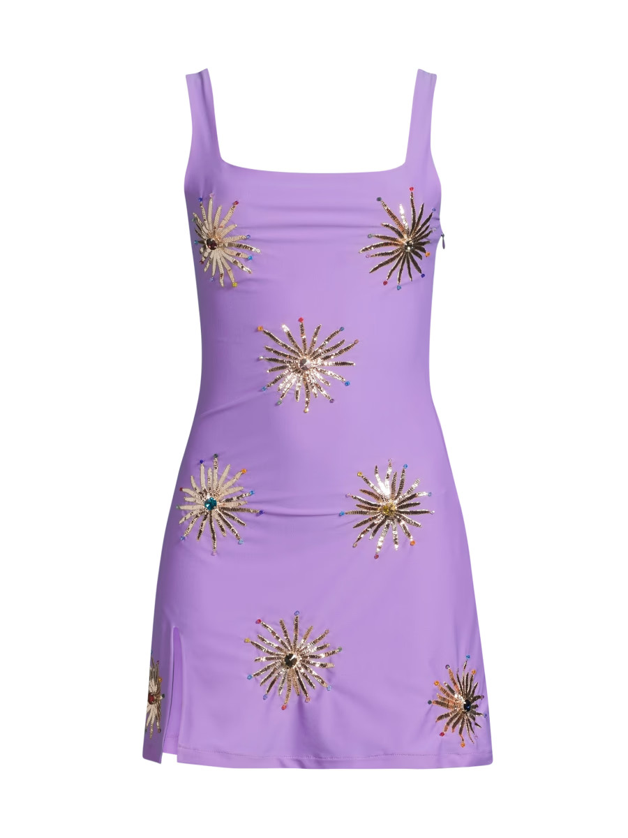 Iris Nights Bullion-Embroidered Minidress | Saks Fifth Avenue