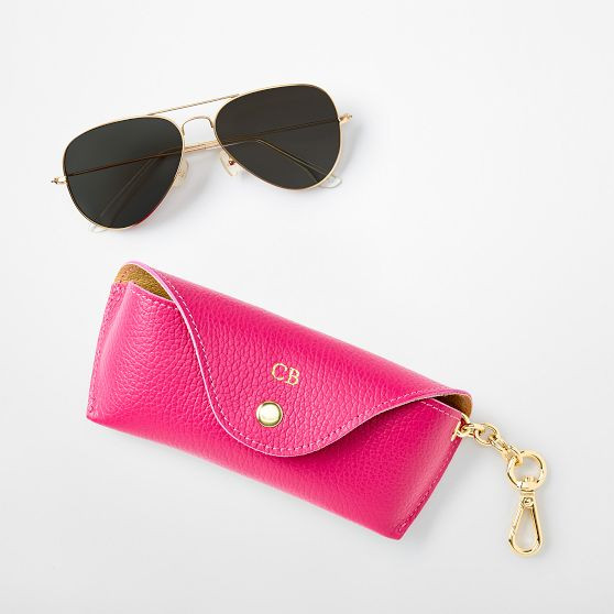 Italian Leather Glasses Case Keychain | Mark and Graham
