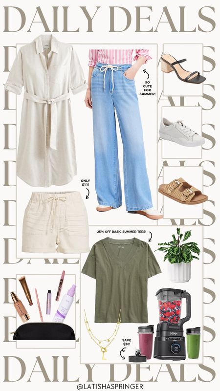 Daily deals! The cutest linen dress, basic summer tees, Tarte deals and more! 

#dailydeals

Linen shirt dress. Wide leg jeans. Summer sandals. White summer sneakers. Basic summer tee. Target deals. Tarte build your own kit. Ninja blender on sale  

#LTKSaleAlert #LTKSeasonal #LTKStyleTip