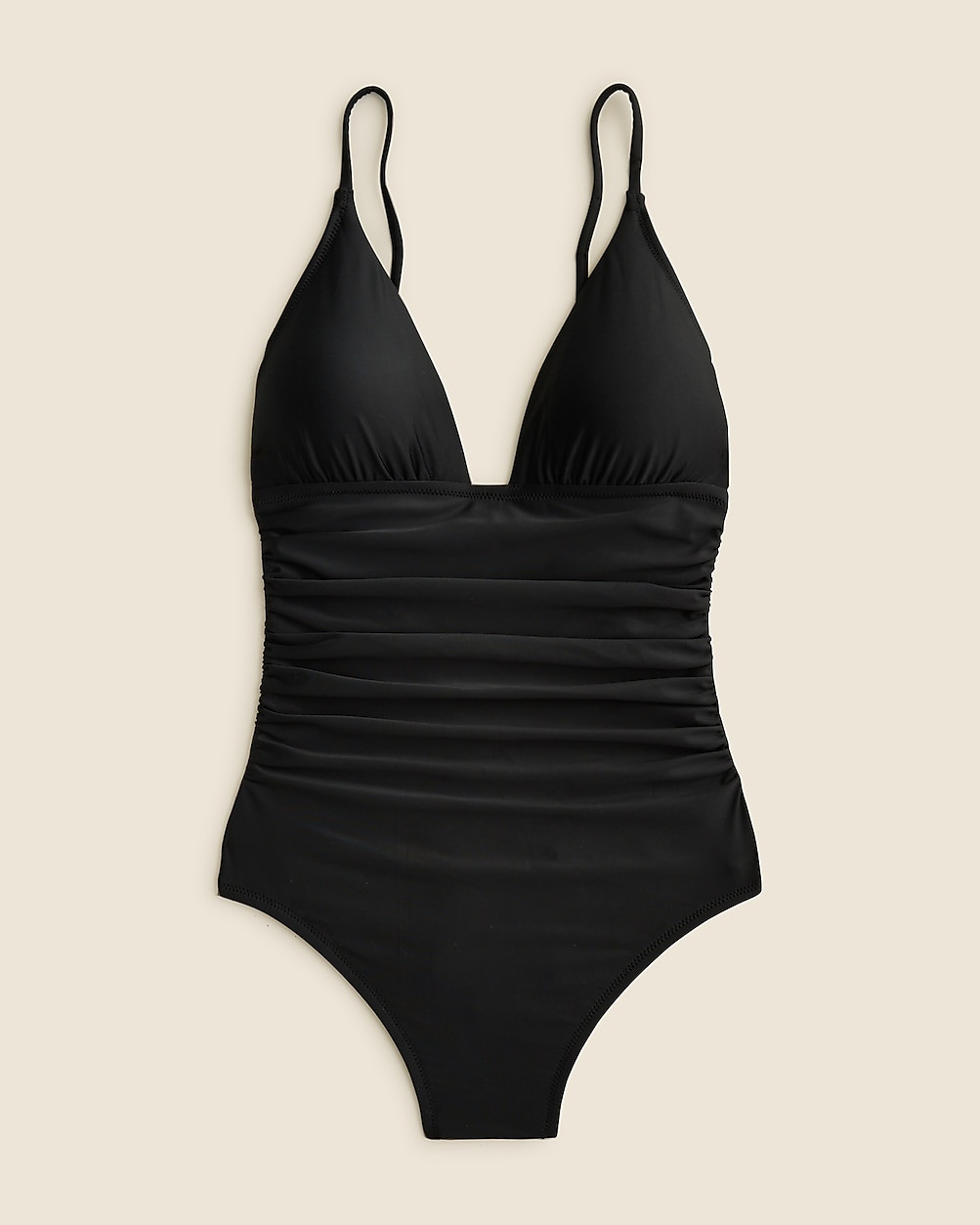 Ruched plunge one-piece swimsuit | J. Crew US