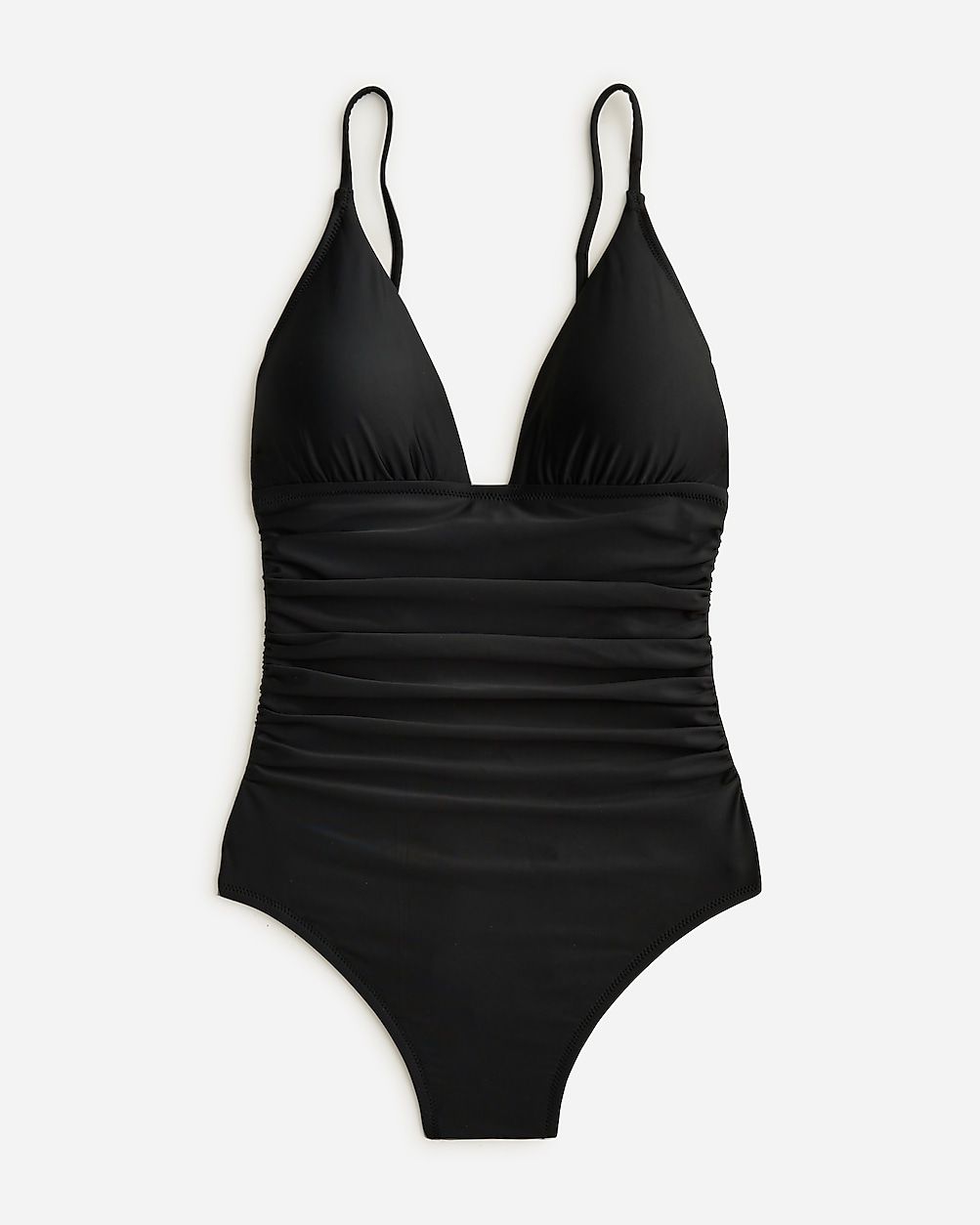 Ruched plunge one-piece swimsuit | J.Crew US