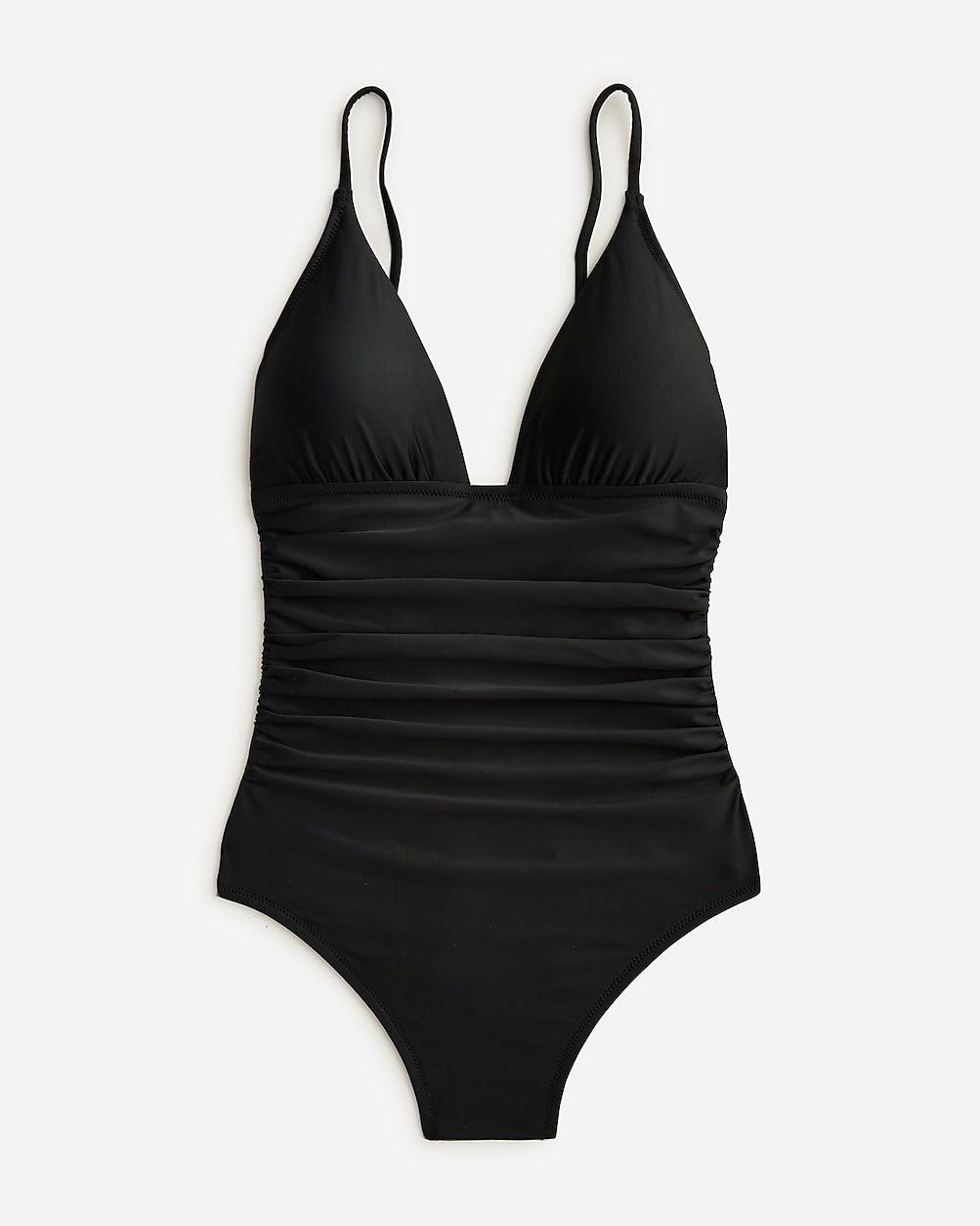 Ruched plunge one-piece swimsuit | J.Crew US
