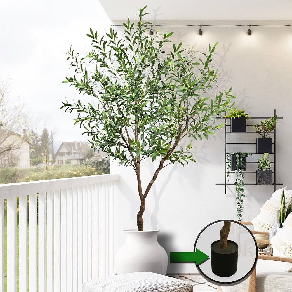 Faux Olive Tree Artificial Olive Trees Artificial Indoor 7 Feet (84 inches) Realistic Potted Silk... | Amazon (US)