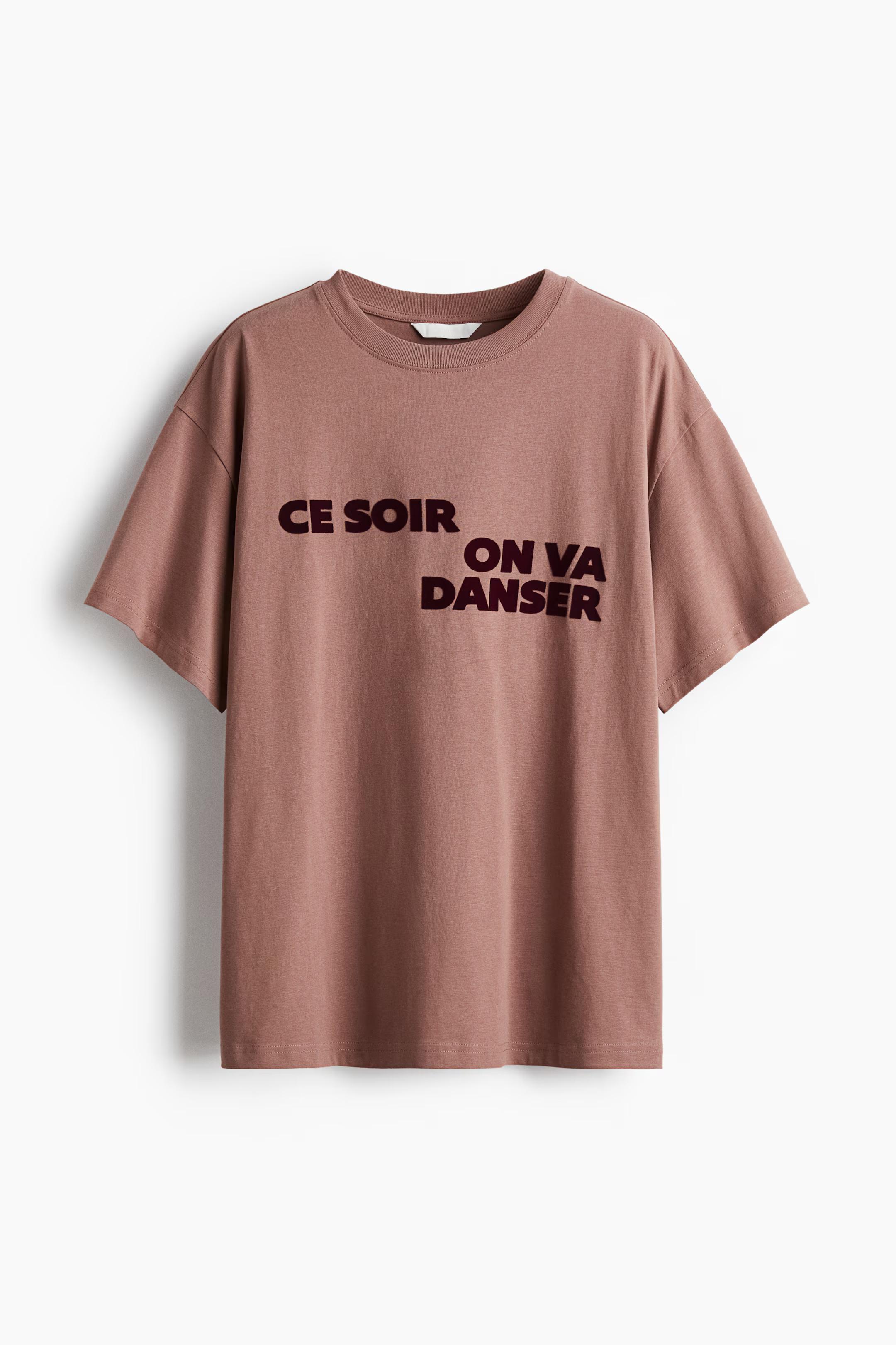 Oversized T-shirt - Dusty brown/Ce Soir - Ladies | H&M GB | H&M (UK, MY, IN, SG, PH, TW, HK)
