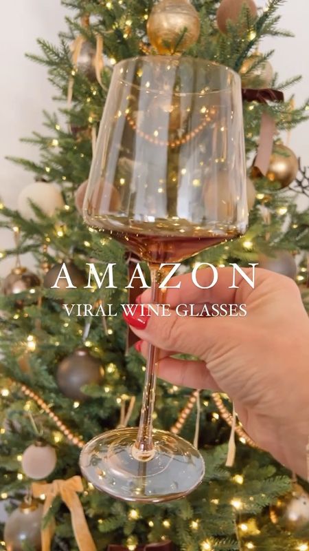 Santa came early with the most beautiful wine glasses! These wine glasses would be so pretty on your holiday tablescape or perfect for gifting. 
Gifts for her, gift idea for the hostess, wine lover gift, Amber wine stems, Amber wine glasses

#LTKHoliday #LTKGiftGuide #LTKparties