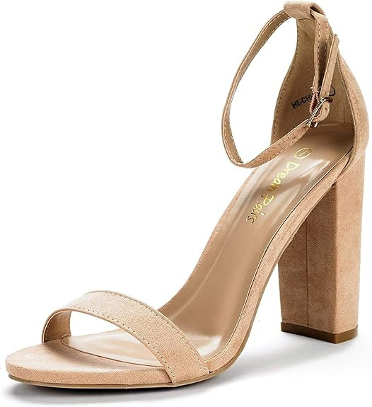 DREAM PAIRS Women's Hi-Chunk High Heel Pump Sandals | Amazon (US)
