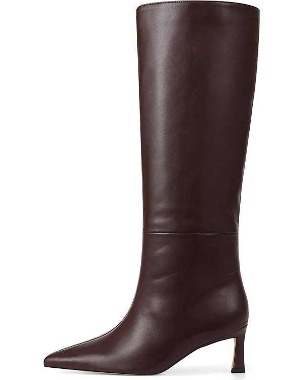 Knee High Boots Womens Wide Calf Kitten Heel Tall Boots Pointed Toe Suede Long Boots Trendy Dress... | Amazon (US)