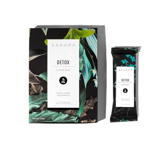 Protein Bar with Blue Spirulina, Vanilla, and Cashews, Vegan Detox Bar (8 pack) | 10g Plant Prote... | Amazon (US)