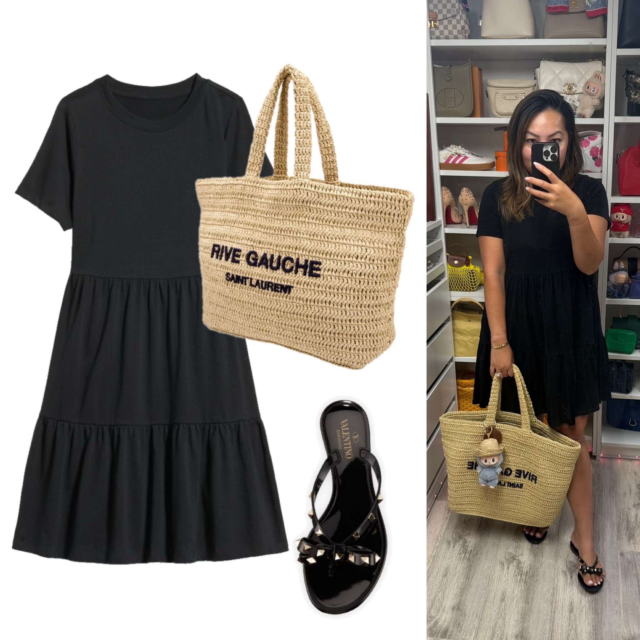 Dress - 👗 old navy
Bag - 💼 saint laurent ysl
Sandals 🩴- Valentino

#LTKShoeCrush #LTKItBag #LTKStyleTip