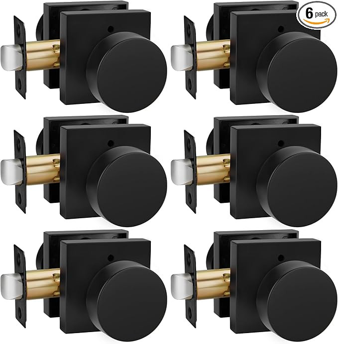 Goldenwarm Privacy Black Interior Door Knobs, Zinc-Alloy Heavy Duty Interior Door Knobs Bedroom, ... | Amazon (US)