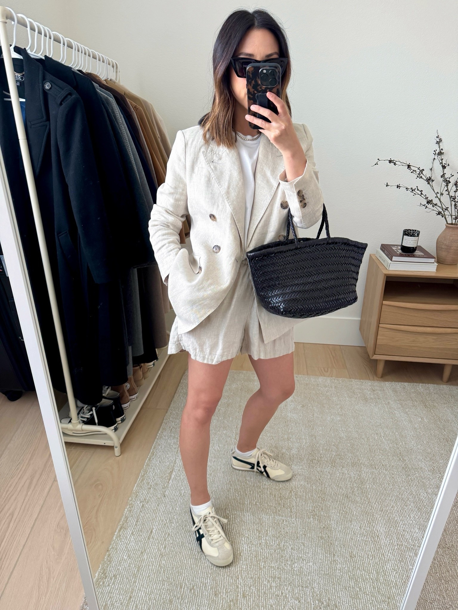 European travel capsule outfit. This is for more of spring time, but you can take bits and pieces out if you go in the summer. 

Banana Republic linen blazer petite 4 (old, linked similar)
Everlane tee medium 
J.crew shorts xs
Onitsuka Tiger sneakers 4 mens. Run big
Dragon Diffusion Triple Jump small

#LTKootd #LTKPetite #LTKTravel
