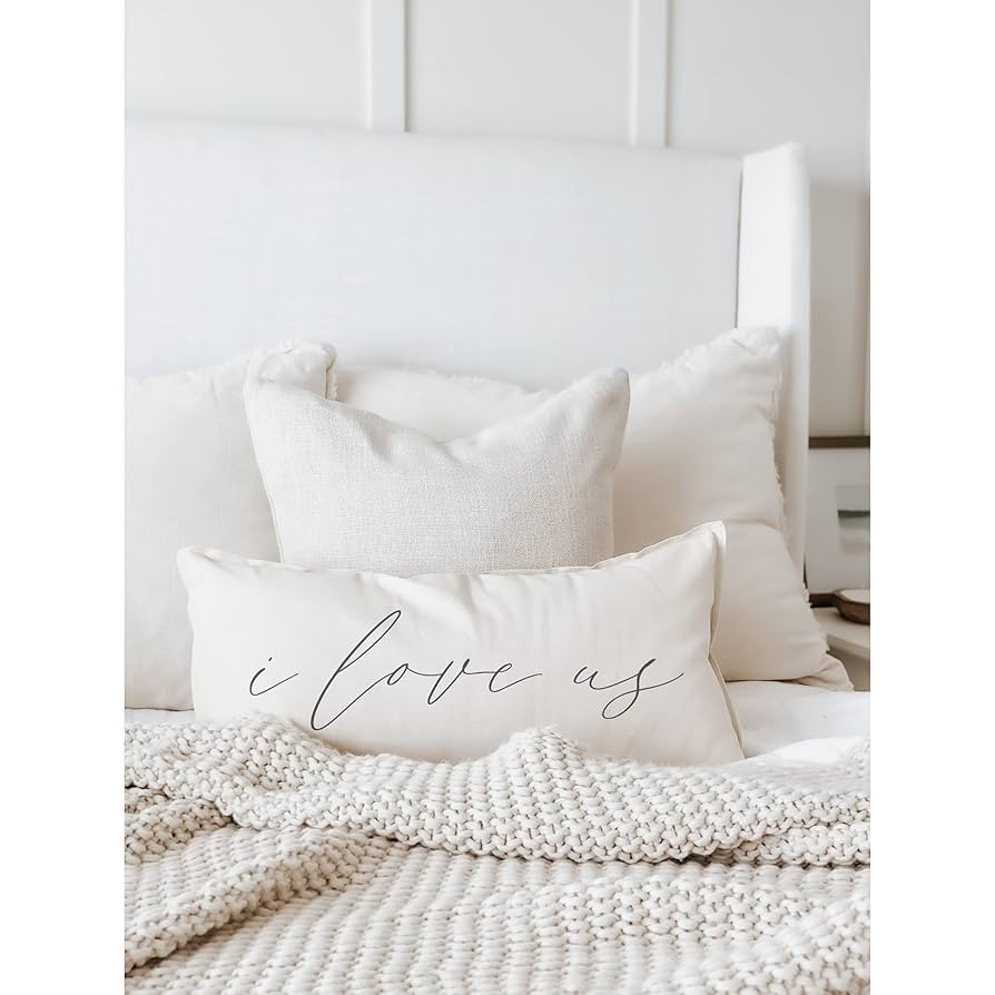 Lumbar Pillow - I Love Us, Handmade in the USA, calligraphy, home decor, wedding gift, engagement... | Amazon (US)