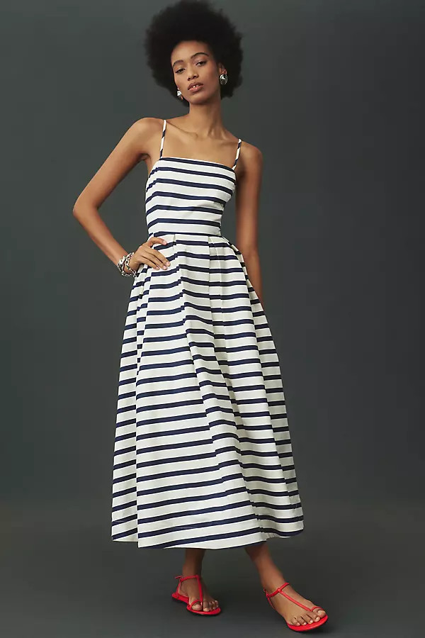 English Factory Square-Neck Midi Dress | Anthropologie (US)