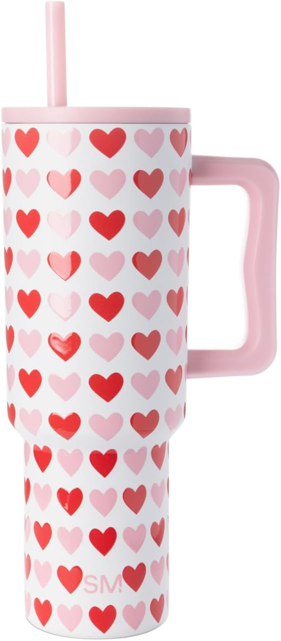 Simple Modern Valentine's Day 40 oz Tumbler with Handle and Straw Lid | Gifts for Her | Insulated... | Amazon (US)