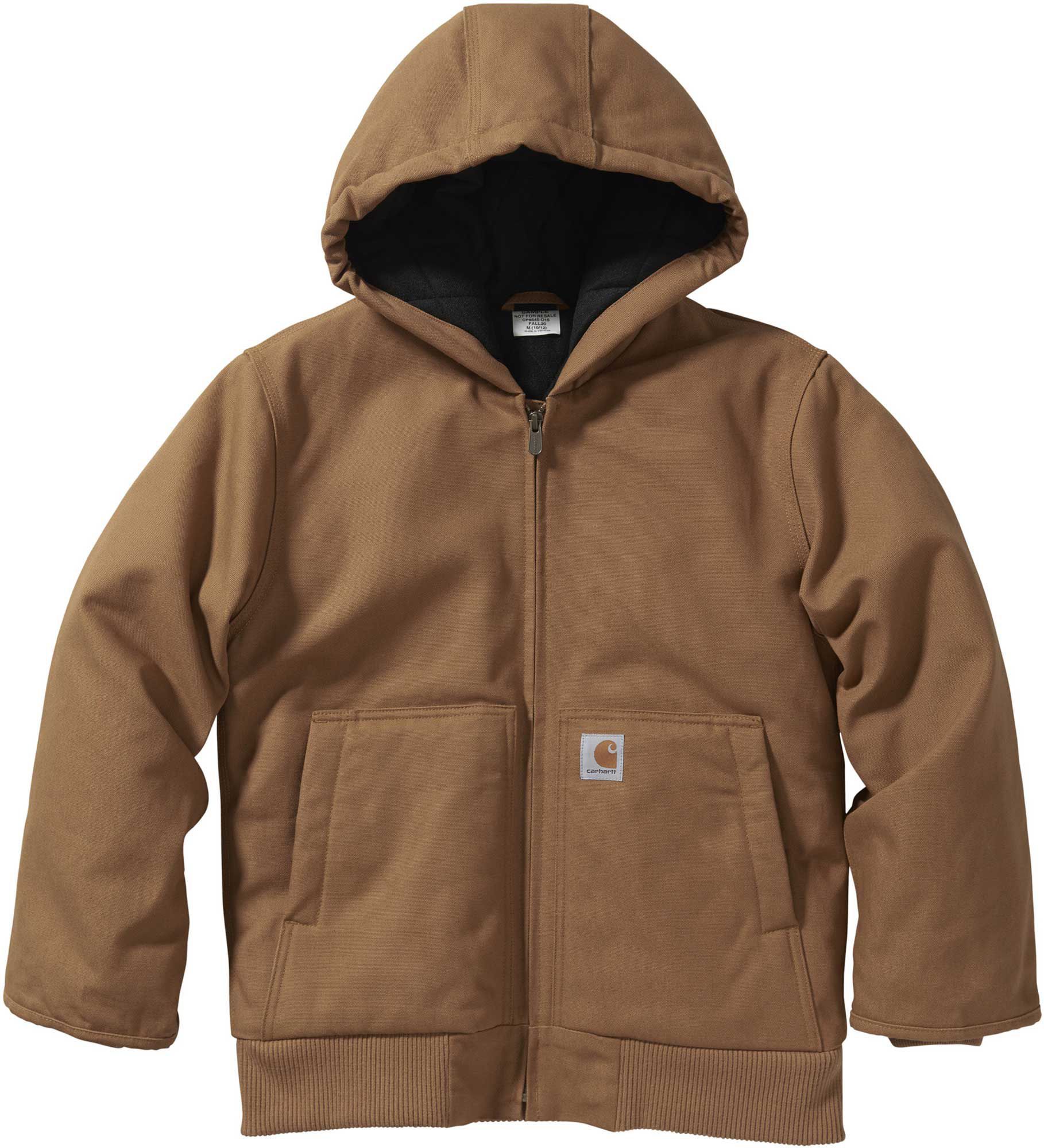 Carhartt Boys' Canvas Insulated Hooded Active Jacket, XXS, Carhartt Brown | Dick's Sporting Goods