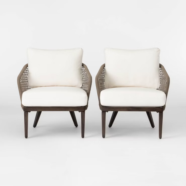 Risley 2pk Oversized Rope Patio Club Chairs - Linen - Project 62™ | Target