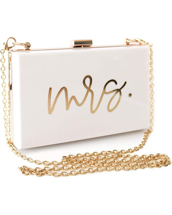 ModParty Mrs Acrylic Clutch Purse | Bridal Shower, Engagement, & Honeymoon Gift | Bride to Be Acc... | Amazon (US)