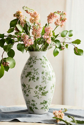 Green Chinoiserie Vase, Large | Anthropologie (US)