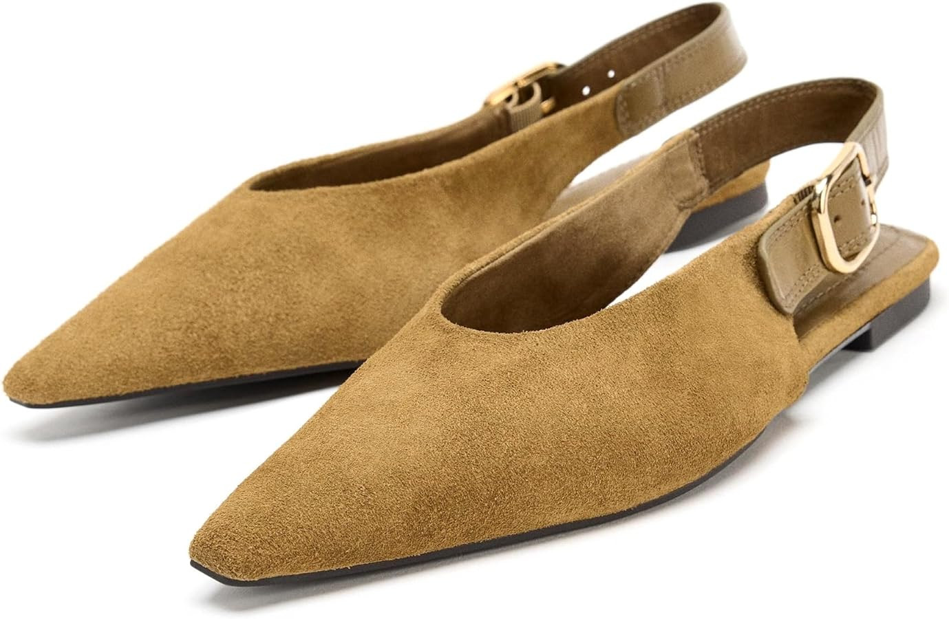 Slingback Flat Shoes for Women Pointed Closed Toe Flat Mule Sandals Casual Comfortable Office Dre... | Amazon (US)