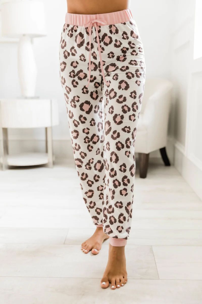 Making My Way Home Animal Print Pants Pink | The Pink Lily Boutique