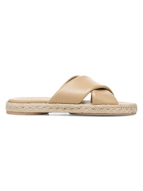 Selene Leather Crosscross Espadrille Slide Sandals | Saks Fifth Avenue