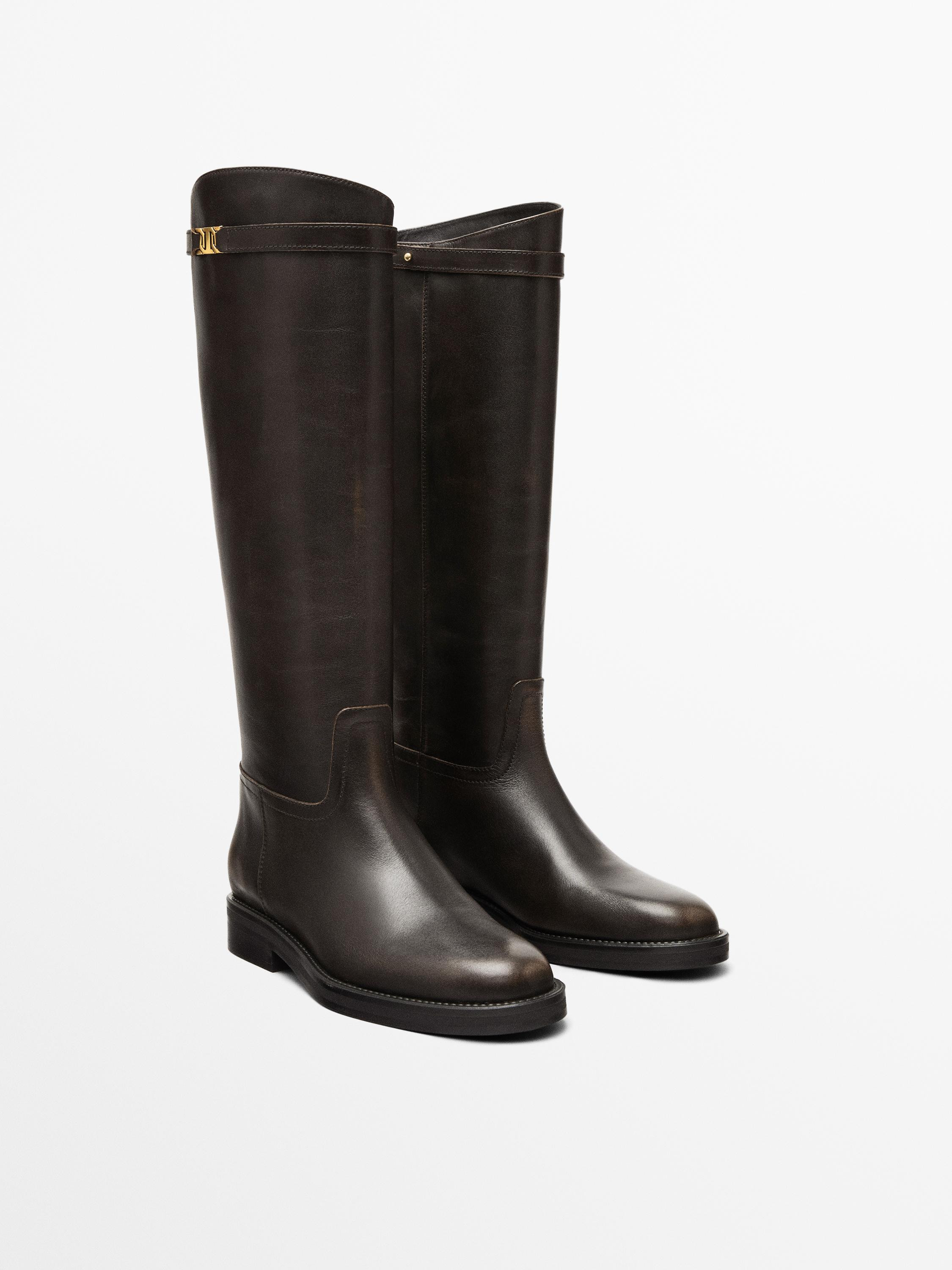 Leather riding boots | Massimo Dutti US