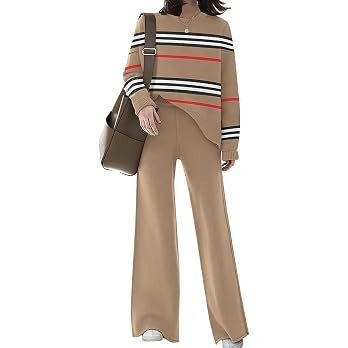 Womens Elegant Lounge Sets Knitted Sweater Set 2 Piece Outfits Loungewear | Amazon (US)