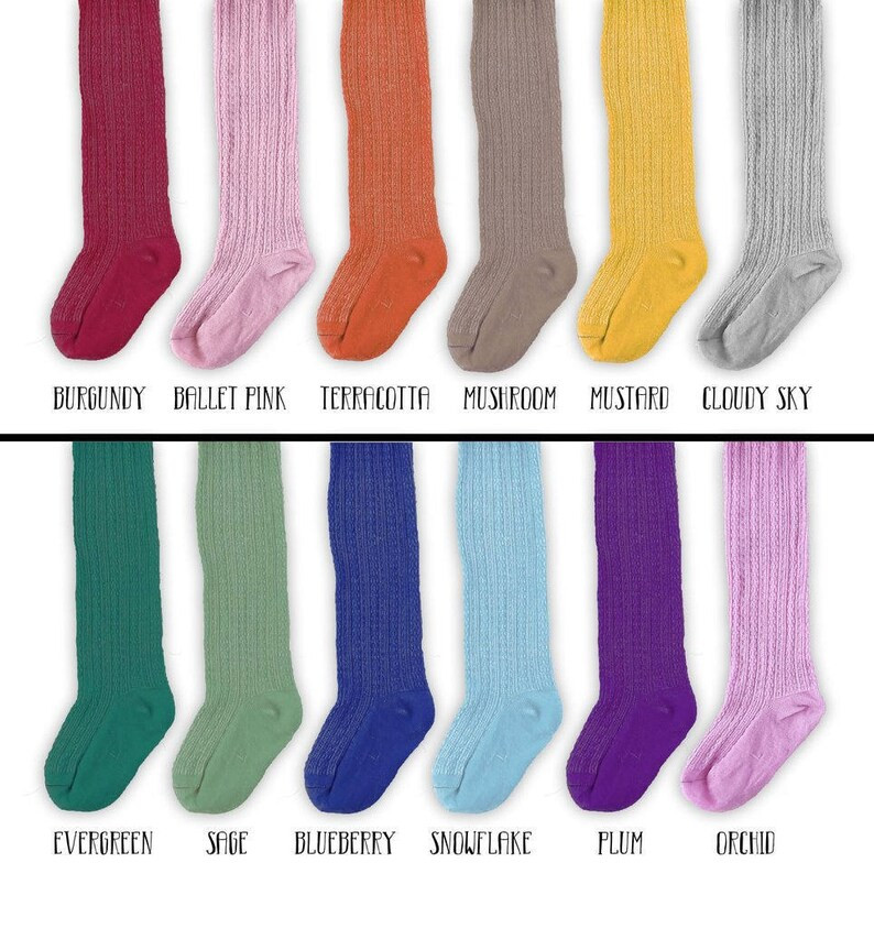 SALE: Buy 2 Get 1 FREE Cable Knit Tights Baby Tights Girls Hand-Dyed Tights Baby Stockings Kids C... | Etsy (US)