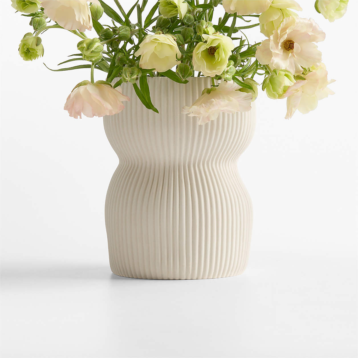 Curvy Ribbed Ceramic Vase 12" by Cym Warkov | Crate & Barrel | Crate & Barrel