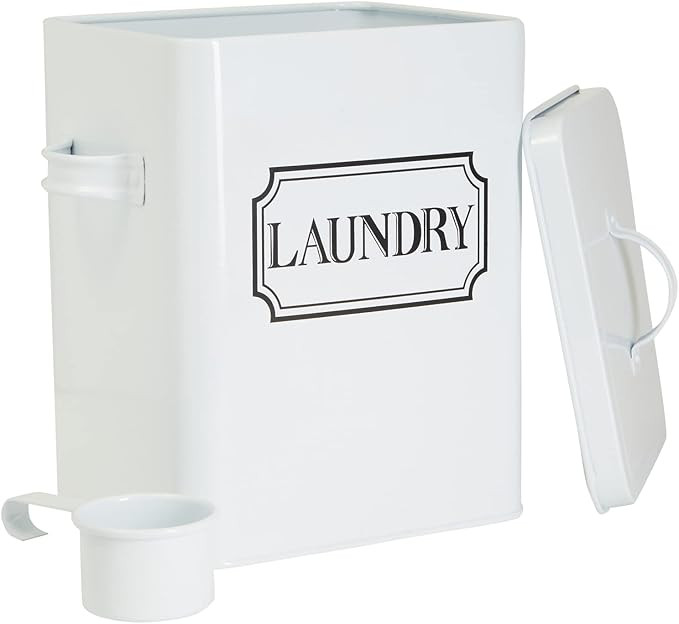 Laundry Detergent Container for Powder, Beads, and Pods, White Laundry Canister with Scoop for Ba... | Amazon (US)