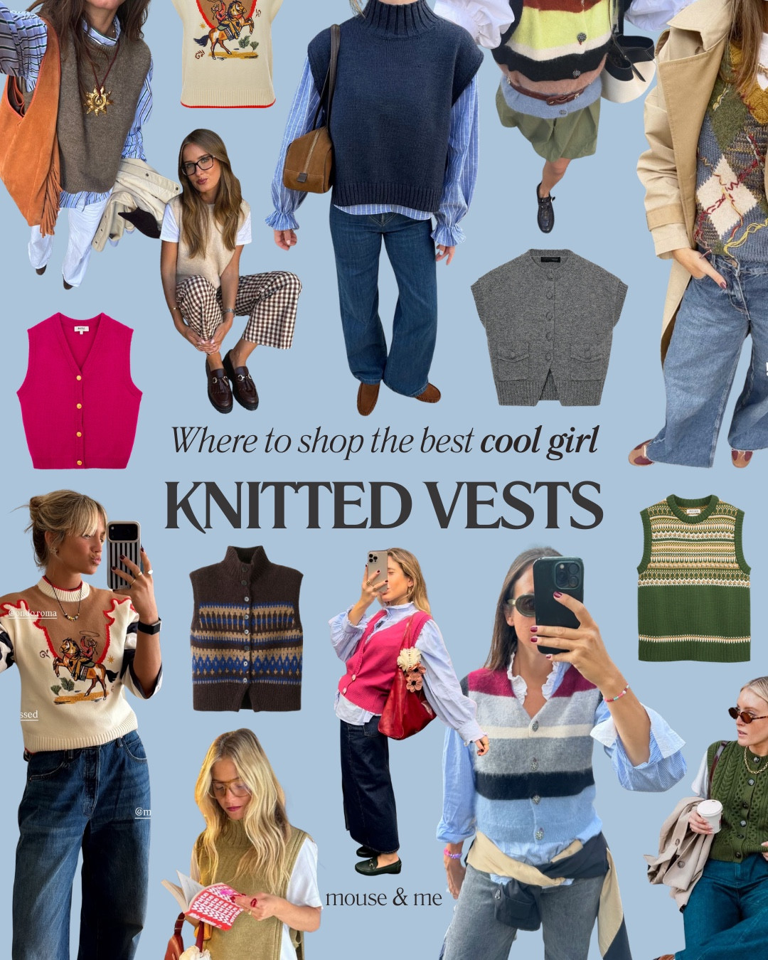 The sweater vest obsession is real 😍 swipe for 18 faves 👉 

The @meandem and @neverfullydressed ones are at the top of our wishlist ✨

#sweater #knittedvest #knit #tank #gilet 

[Where to shop the best cool-girl knitted vests]