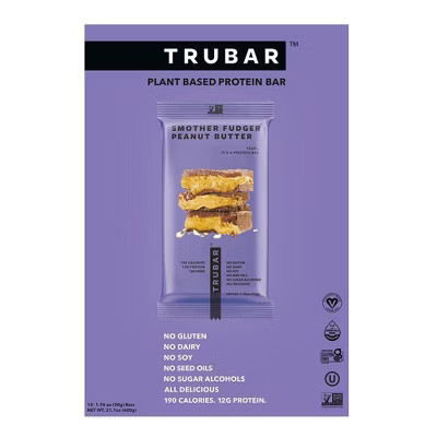 TRUBAR 12g Plant Based Protein Bars - Smother Fudger Peanut Butter - 12ct | Target