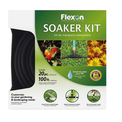 Flexon 20-Piece Soaker Hose Kit – with a 100ft Soaker Hose & 20 Connector Pieces | Target