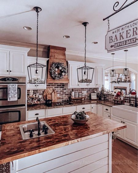 Winter kitchen views! My brick is always a fave and the exact brick that we used is linked below! 

#LTKMostLoved #LTKhome #LTKstyletip