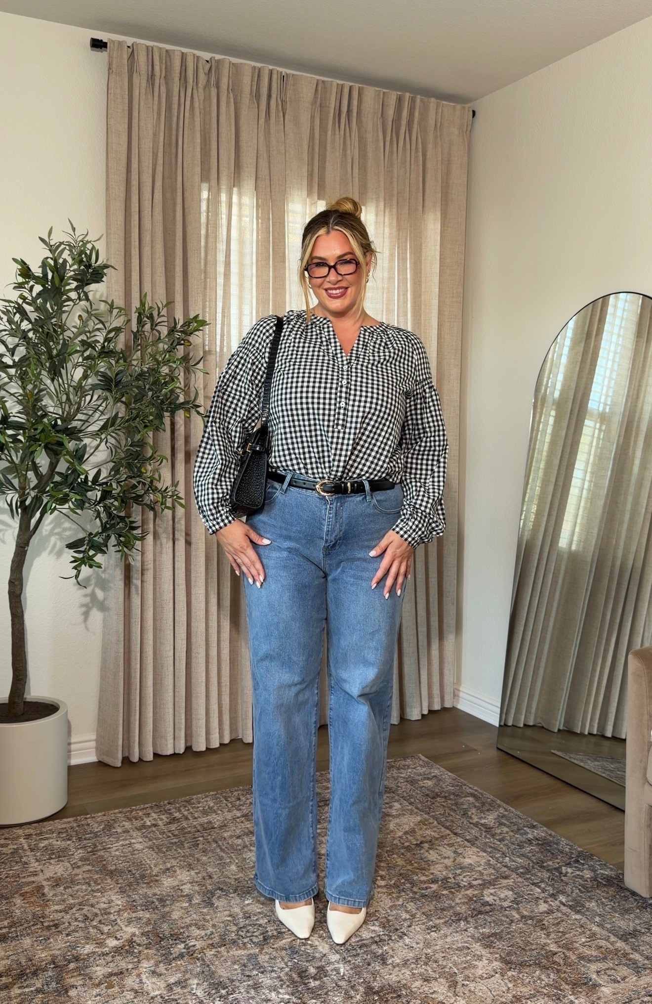 fall workwear outfit inspo!! wearing an xxl extra tall in these jeans and an xl in this top

#LTKMidsize #LTKootd #LTKSeasonal