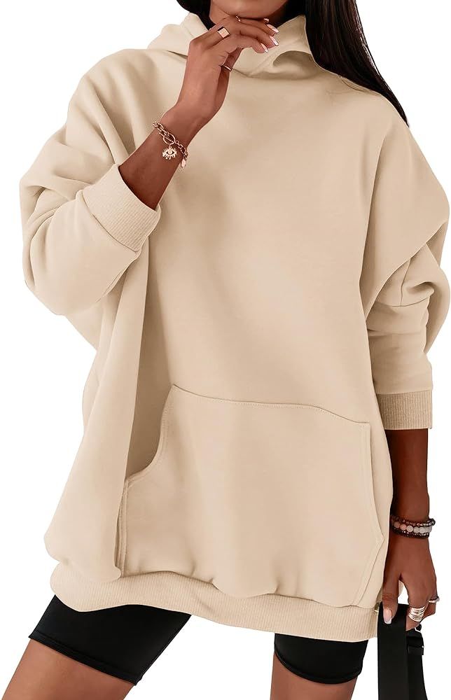 BTFBM Women Oversized Hoodies Pullover Fleece Hooded Sweatshirt Casual Long Sleeve Tops Sweater F... | Amazon (US)