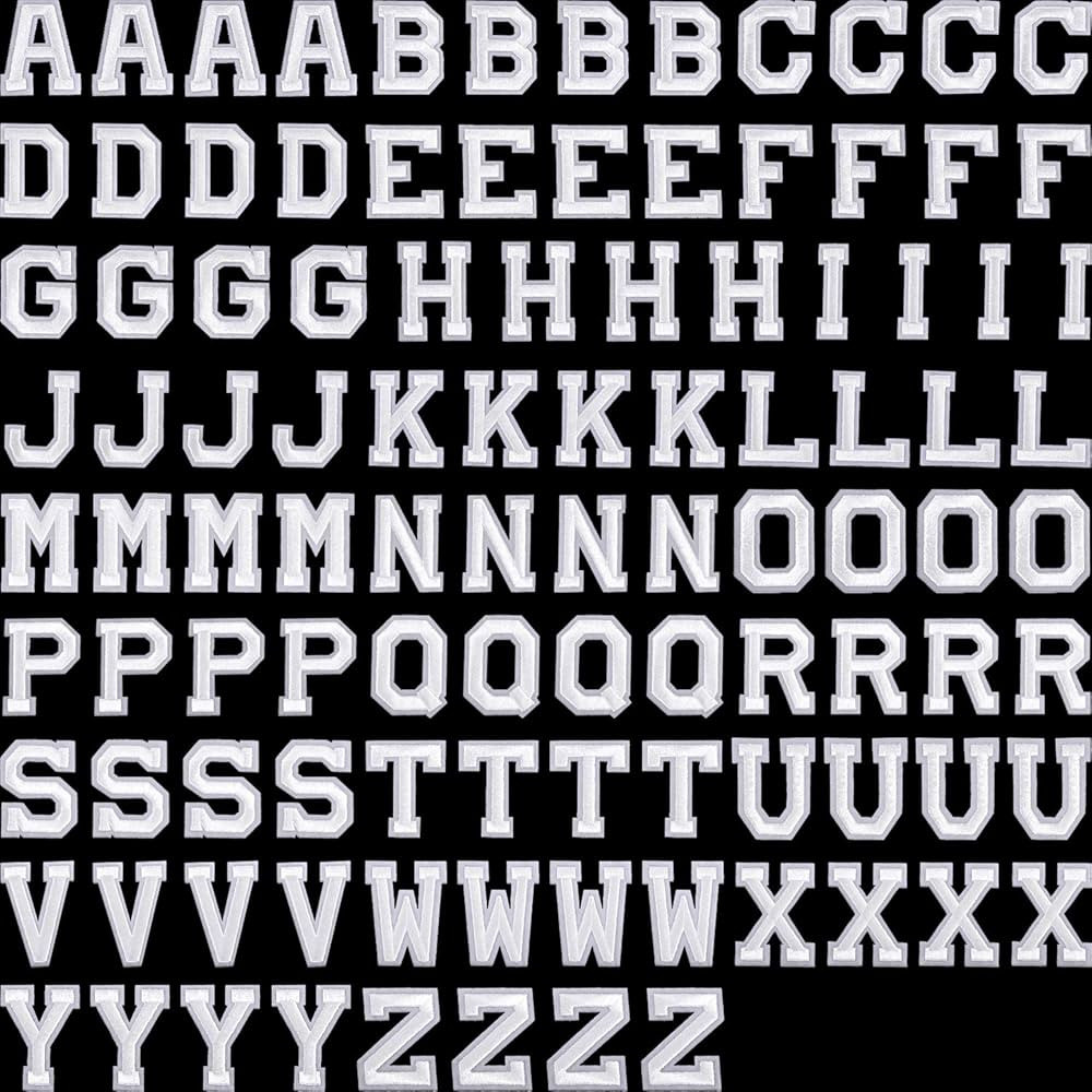 104 Pieces Iron on Letter Patches, Alphabet Applique Patches or Sew on Appliques with Embroidered... | Amazon (US)