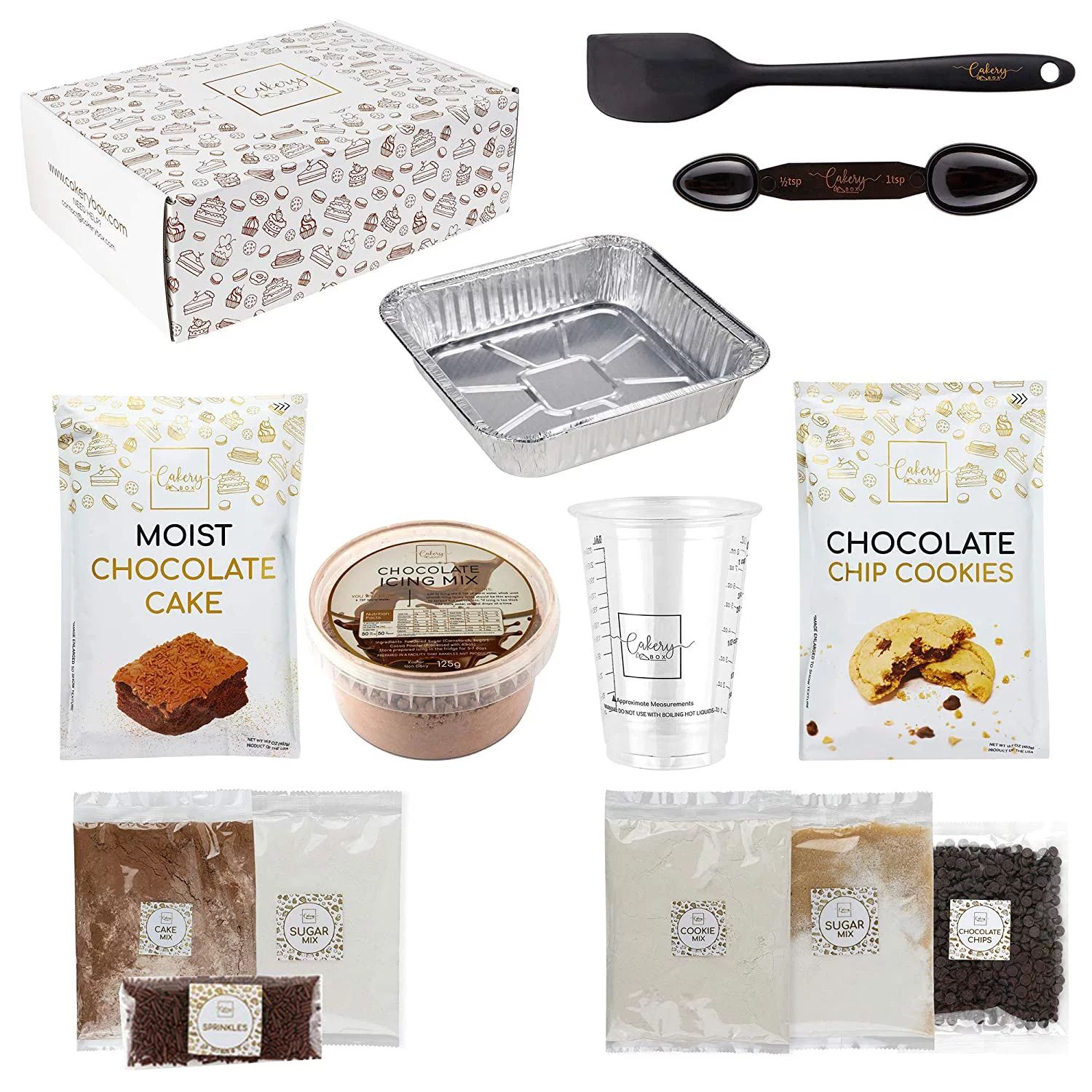 DIY Baking Kit - Chocolate Chip Cookie Mix & Moist Chocolate Cake Mix, Chocolate Icing, Baking Se... | Walmart (US)