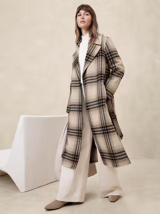Double Face Wool-Blend Wrap Coat | Banana Republic Factory